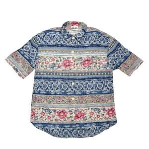 Kathie Lee Vintage Floral Lotus Button Up Shirt Multicolor Floral Women's 10 90s